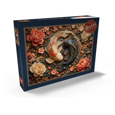 Darstellung des Puzzle Motivs Yin Yang Koi Floral Elegance 500 Puzzle Schachtel Ansicht2