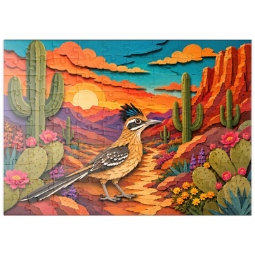Darstellung des Puzzle Motivs puzzleplate Roadrunner in Cactus Canyon 100 Puzzle