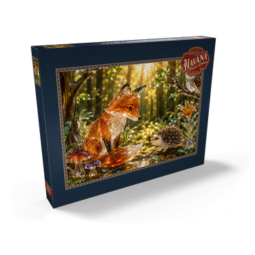 Darstellung des Puzzle Motivs Luminous Glass Forest Friends 200 Puzzle Schachtel Ansicht2