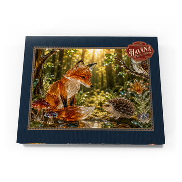 Darstellung des Puzzle Motivs Luminous Glass Forest Friends 200 Puzzle Schachtel Ansicht3
