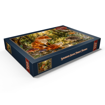Darstellung des Puzzle Motivs Luminous Glass Forest Friends 500 Puzzle Schachtel Ansicht1