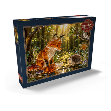 Darstellung des Puzzle Motivs Luminous Glass Forest Friends 500 Puzzle Schachtel Ansicht2