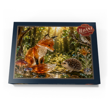 Darstellung des Puzzle Motivs Luminous Glass Forest Friends 500 Puzzle Schachtel Ansicht3