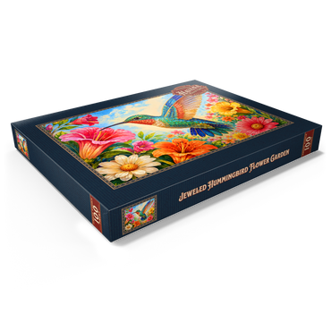 Darstellung des Puzzle Motivs Jeweled Hummingbird Flower Garden 100 Puzzle Schachtel Ansicht1