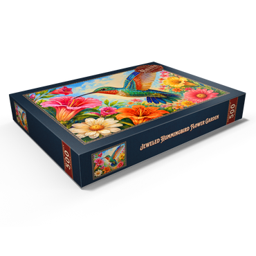 Darstellung des Puzzle Motivs Jeweled Hummingbird Flower Garden 500 Puzzle Schachtel Ansicht1