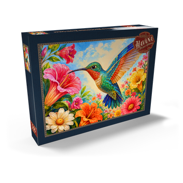 Darstellung des Puzzle Motivs Jeweled Hummingbird Flower Garden 500 Puzzle Schachtel Ansicht2