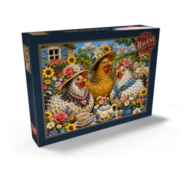 Darstellung des Puzzle Motivs Clay Garden Hen Tea Party 500 Puzzle Schachtel Ansicht2