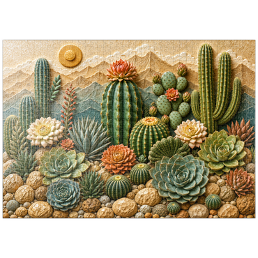 Darstellung des Puzzle Motivs puzzleplate Ceramic Cactus Garden Bloom 1000 Puzzle