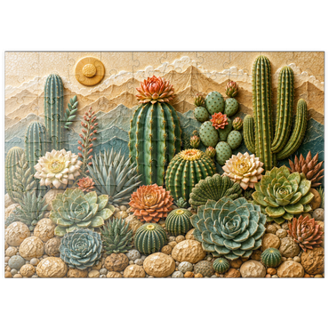 Darstellung des Puzzle Motivs puzzleplate Ceramic Cactus Garden Bloom 100 Puzzle
