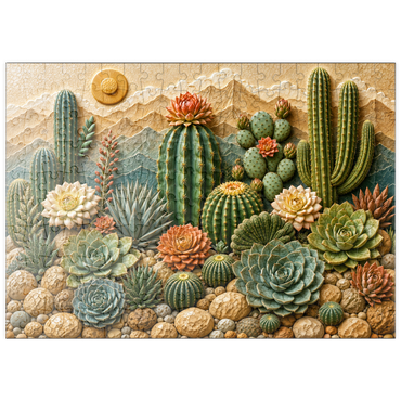 Darstellung des Puzzle Motivs puzzleplate Ceramic Cactus Garden Bloom 200 Puzzle