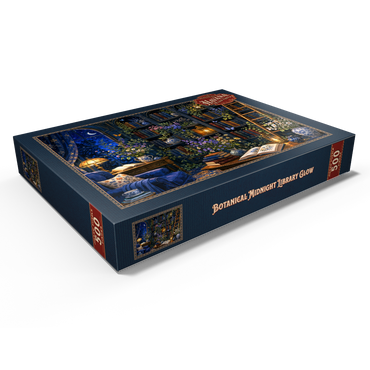 Darstellung des Puzzle Motivs Botanical Midnight Library Glow 500 Puzzle Schachtel Ansicht1