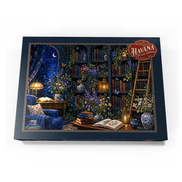 Darstellung des Puzzle Motivs Botanical Midnight Library Glow 500 Puzzle Schachtel Ansicht3