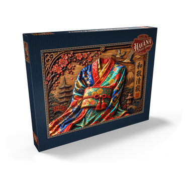 Darstellung des Puzzle Motivs Japanese Kimono Wood Elegance 200 Puzzle Schachtel Ansicht2