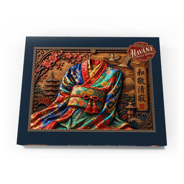 Darstellung des Puzzle Motivs Japanese Kimono Wood Elegance 200 Puzzle Schachtel Ansicht3