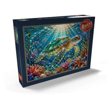 Darstellung des Puzzle Motivs Luminous Glass Turtle Reef 1000 Puzzle Schachtel Ansicht2