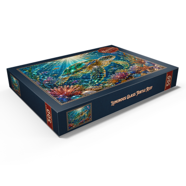Darstellung des Puzzle Motivs Luminous Glass Turtle Reef 500 Puzzle Schachtel Ansicht1