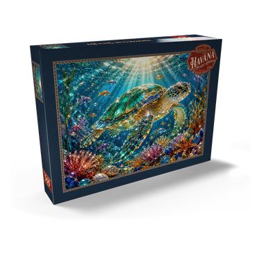 Darstellung des Puzzle Motivs Luminous Glass Turtle Reef 500 Puzzle Schachtel Ansicht2