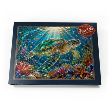 Darstellung des Puzzle Motivs Luminous Glass Turtle Reef 500 Puzzle Schachtel Ansicht3
