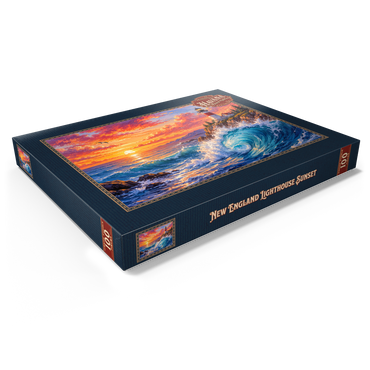 Darstellung des Puzzle Motivs New England Lighthouse Sunset 100 Puzzle Schachtel Ansicht1