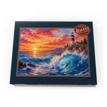 Darstellung des Puzzle Motivs New England Lighthouse Sunset 200 Puzzle Schachtel Ansicht3