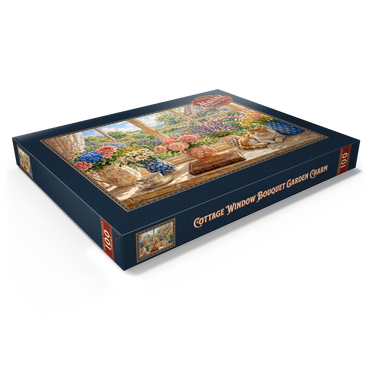 Darstellung des Puzzle Motivs Cottage Window Bouquet Garden Charm 100 Puzzle Schachtel Ansicht1