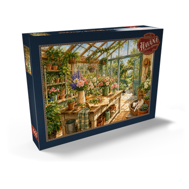 Darstellung des Puzzle Motivs Sunlit Greenhouse Garden Studio 1000 Puzzle Schachtel Ansicht2