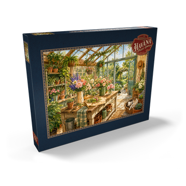 Darstellung des Puzzle Motivs Sunlit Greenhouse Garden Studio 200 Puzzle Schachtel Ansicht2