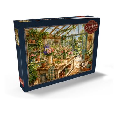 Darstellung des Puzzle Motivs Sunlit Greenhouse Garden Studio 500 Puzzle Schachtel Ansicht2