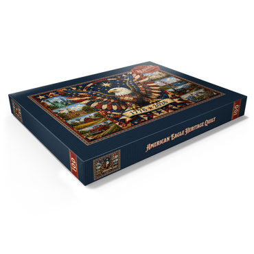Darstellung des Puzzle Motivs American Eagle Heritage Quilt 100 Puzzle Schachtel Ansicht1