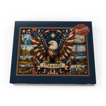 Darstellung des Puzzle Motivs American Eagle Heritage Quilt 200 Puzzle Schachtel Ansicht3