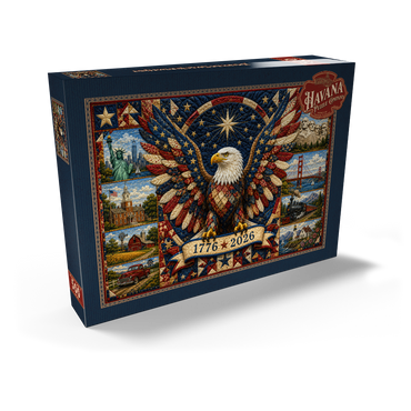 Darstellung des Puzzle Motivs American Eagle Heritage Quilt 500 Puzzle Schachtel Ansicht2