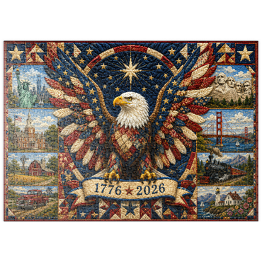 Darstellung des Puzzle Motivs puzzleplate American Eagle Heritage Quilt 500 Puzzle