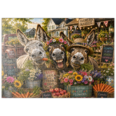 Darstellung des Puzzle Motivs puzzleplate Farm Fresh Donkey Crew 200 Puzzle