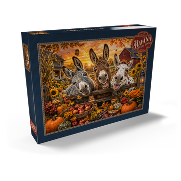 Darstellung des Puzzle Motivs Autumn Donkey Mischief 1000 Puzzle Schachtel Ansicht2
