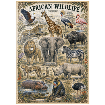 Darstellung des Puzzle Motivs puzzleplate African Wildlife Vintage Art Poster 1000 Puzzle
