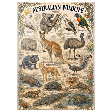 Darstellung des Puzzle Motivs puzzleplate Australian Wildlife Vintage Art Poster 500 Puzzle