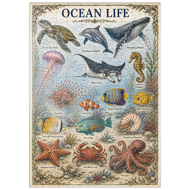 Darstellung des Puzzle Motivs puzzleplate Ocean Life Vintage Art Poster 200 Puzzle