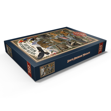 Darstellung des Puzzle Motivs South American Wildlife Vintage Poster 500 Puzzle Schachtel Ansicht1