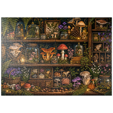 Darstellung des Puzzle Motivs puzzleplate Mushroom Forest Botanical Shelf 1000 Puzzle