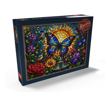 Darstellung des Puzzle Motivs Stained Glass Butterfly Sun Garden 1000 Puzzle Schachtel Ansicht2