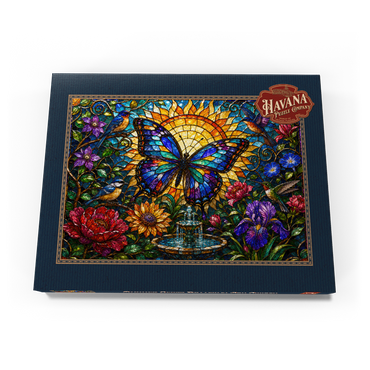 Darstellung des Puzzle Motivs Stained Glass Butterfly Sun Garden 100 Puzzle Schachtel Ansicht3
