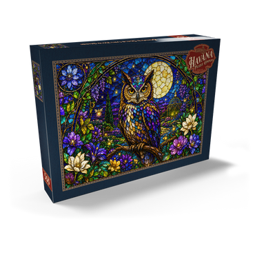 Darstellung des Puzzle Motivs Stained Glass Owl Moon Garden 500 Puzzle Schachtel Ansicht2