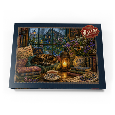 Darstellung des Puzzle Motivs Wildflower Book Nook Rainy Day 500 Puzzle Schachtel Ansicht3