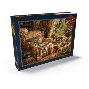 Darstellung des Puzzle Motivs Vintage Wildflower Reading Nook 1000 Puzzle Schachtel Ansicht2