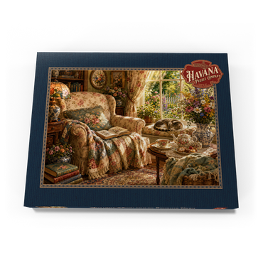 Darstellung des Puzzle Motivs Vintage Wildflower Reading Nook 100 Puzzle Schachtel Ansicht3