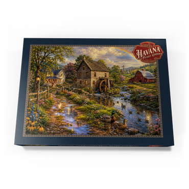 Darstellung des Puzzle Motivs Vintage Farmhouse Mill After the Rain 500 Puzzle Schachtel Ansicht3