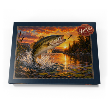 Darstellung des Puzzle Motivs Sunset Bass Fishing Splash 500 Puzzle Schachtel Ansicht3