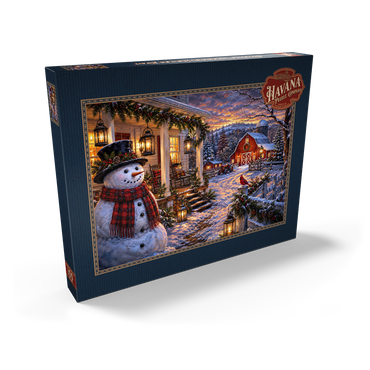 Darstellung des Puzzle Motivs Snowman Farmhouse Lantern Night 100 Puzzle Schachtel Ansicht2