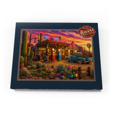 Darstellung des Puzzle Motivs Old Filling Station Cactus Garden 100 Puzzle Schachtel Ansicht3