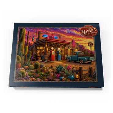 Darstellung des Puzzle Motivs Old Filling Station Cactus Garden 500 Puzzle Schachtel Ansicht3